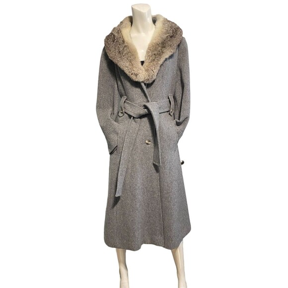Sears JR Bazaar Women's Wool Coat Fur Collar Union Made Vintage 1970's USA EUC! - Picture 15 of 16